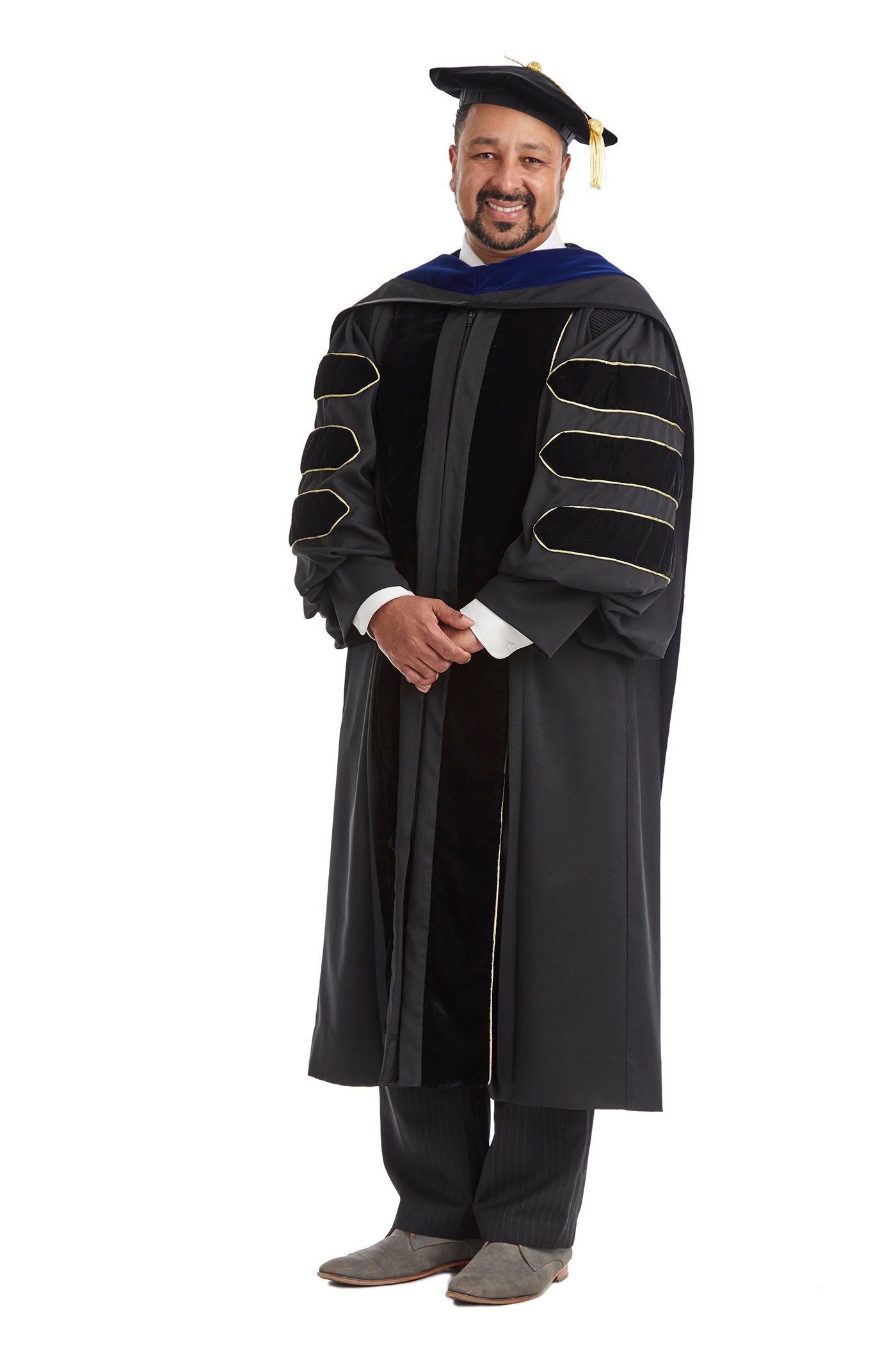 University of Colorado Boulder Doctoral Regalia Rental Set. Doctoral Gown, Hood, and Cap / Tam with Tassel