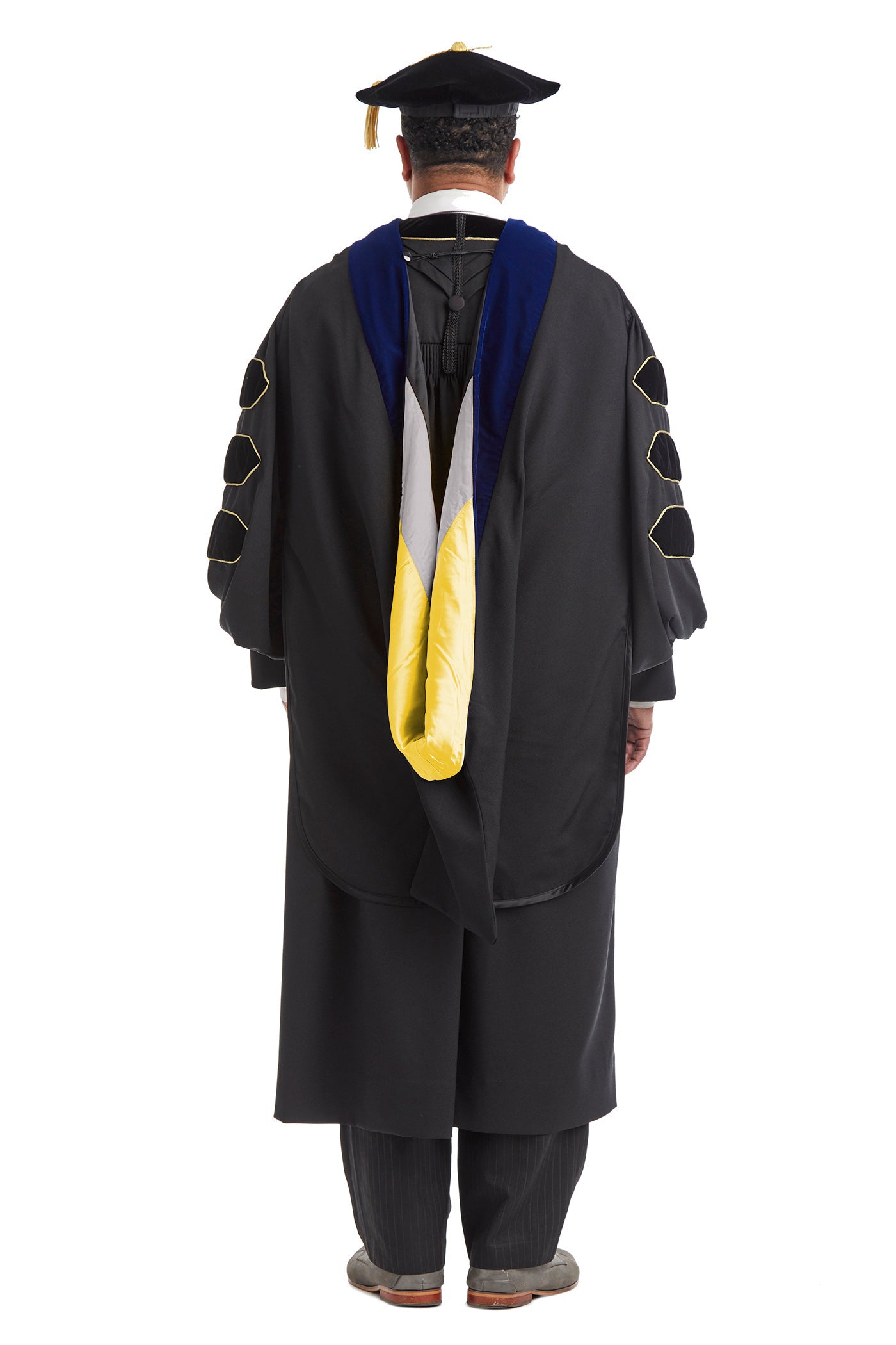 University of Colorado Boulder Doctoral Regalia Rental Set. Doctoral Gown, Hood, and Cap / Tam with Tassel