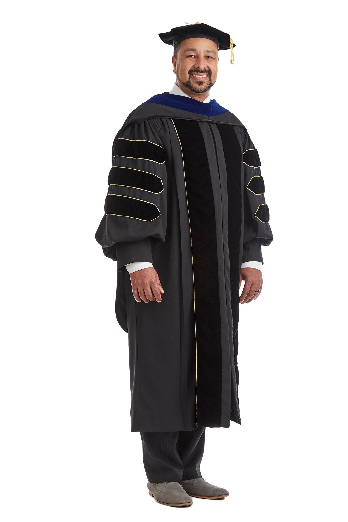 University of Colorado Boulder Doctoral Regalia Rental Set. Doctoral Gown, Hood, and Cap / Tam with Tassel