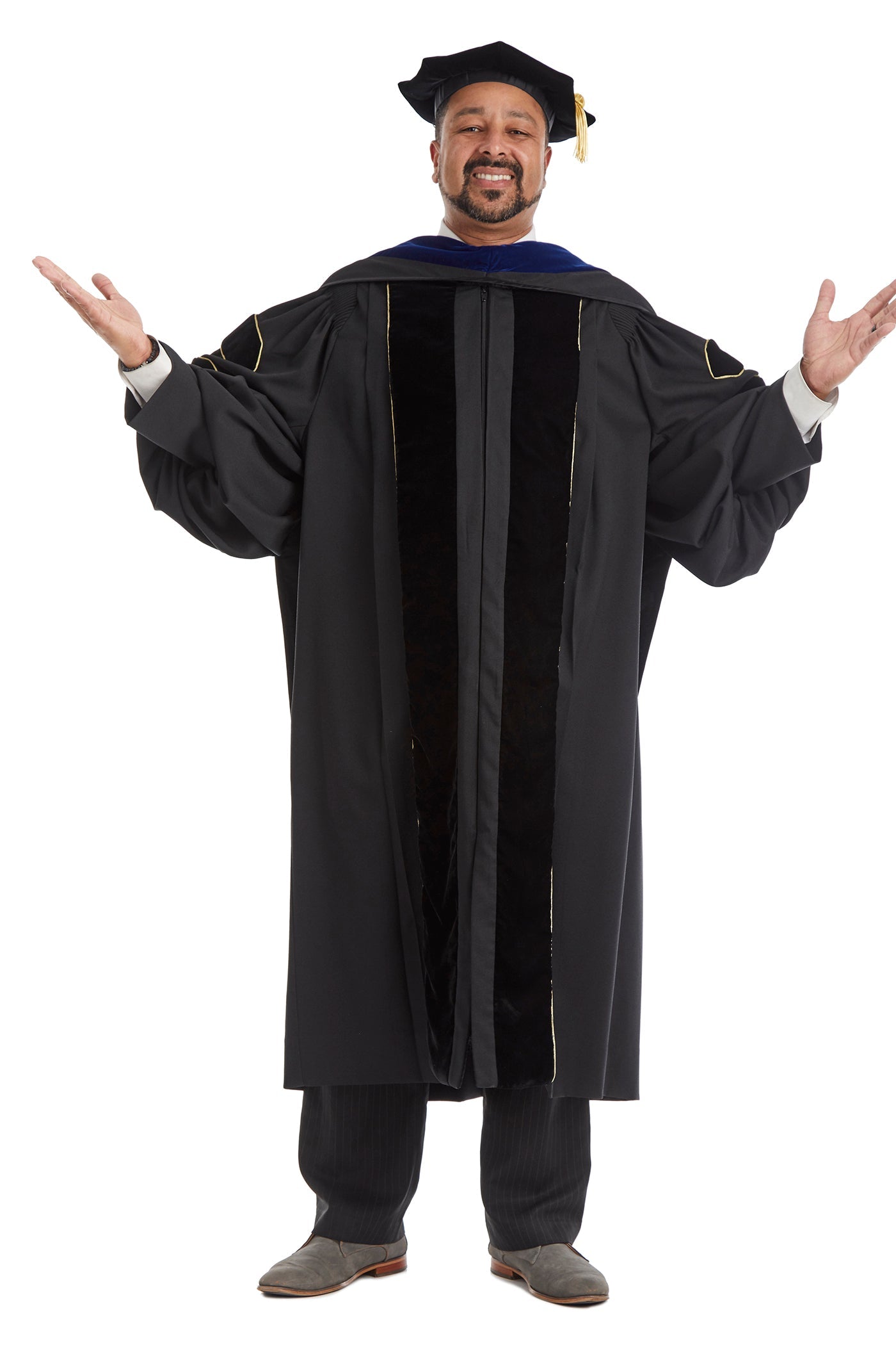 University of Colorado Boulder Doctoral Regalia Rental Set. Doctoral Gown, Hood, and Cap / Tam with Tassel
