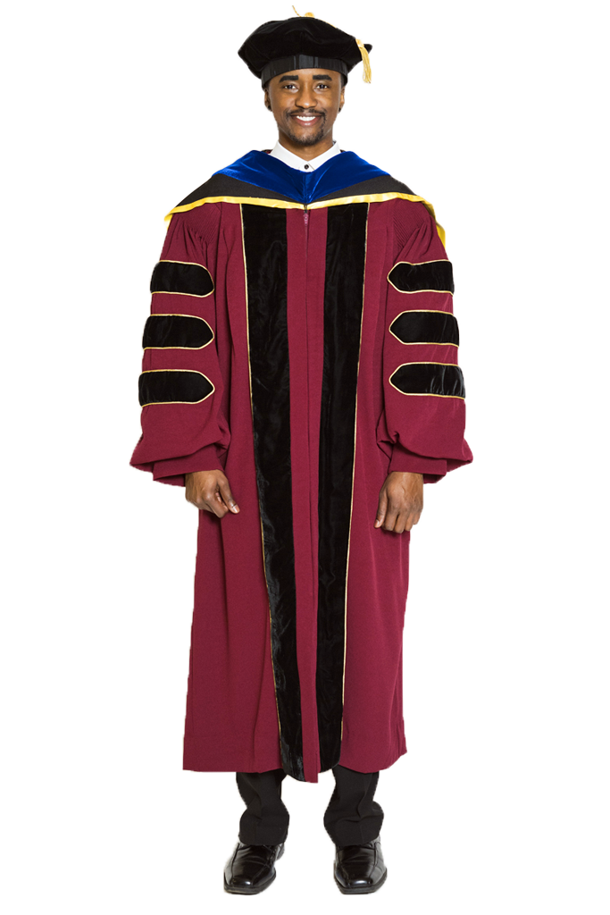 University of Minnesota Doctoral Regalia Set - PhD Gown, PhD Hood, and 8-sided Cap / Tam