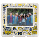 University of Michigan wood picture frame with Julia Gash campus illustrations in maize and blue