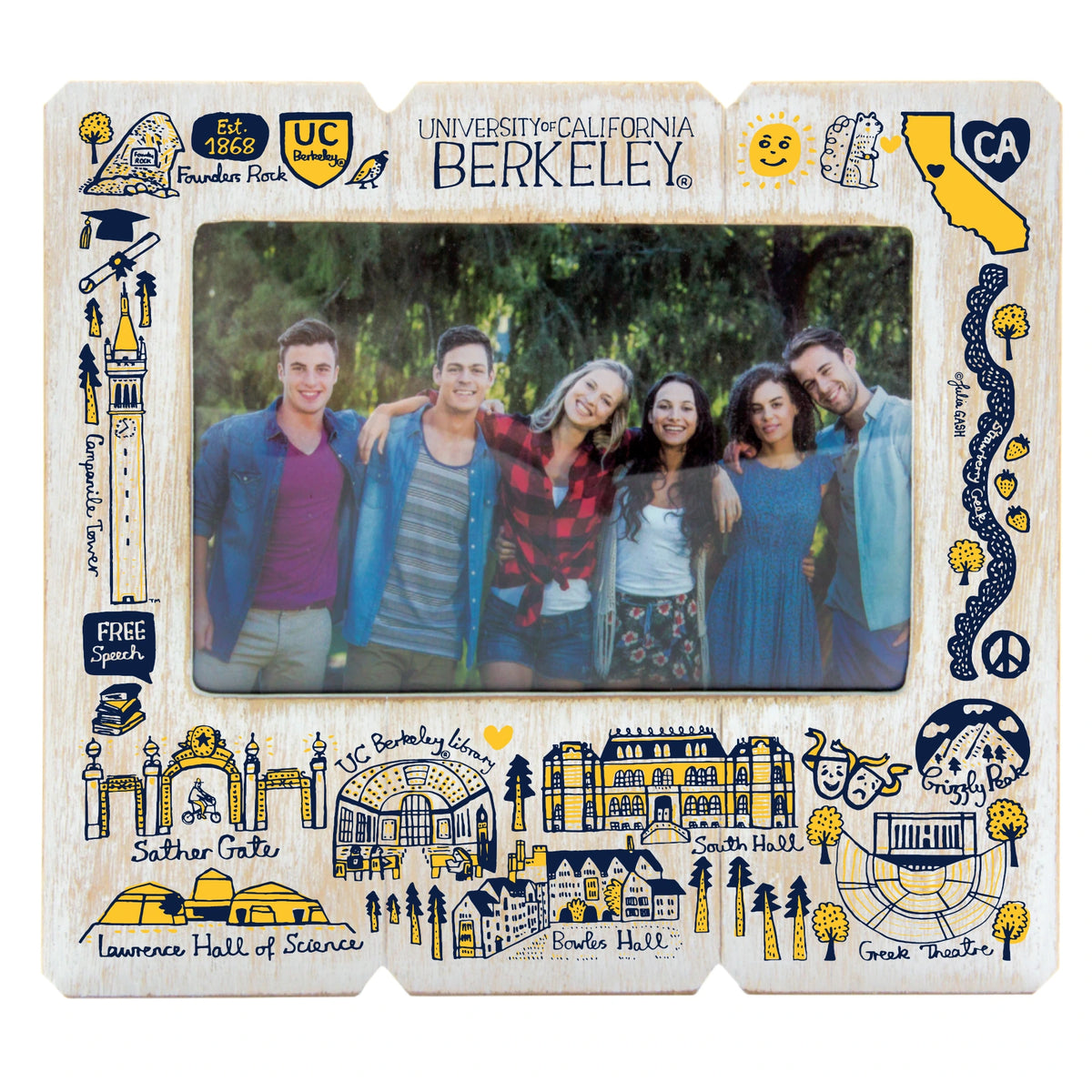 UC Berkeley wood picture frame designed by Julia Gash