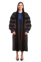 Premium Black Doctoral Gown with Black Piping for Graduation 