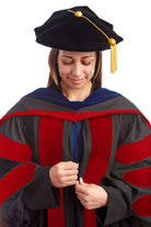 University of Wisconsin–Madison PhD Regalia Set. Doctoral Gown, Hood, and Eight Sided Doctoral Tam with Tassel