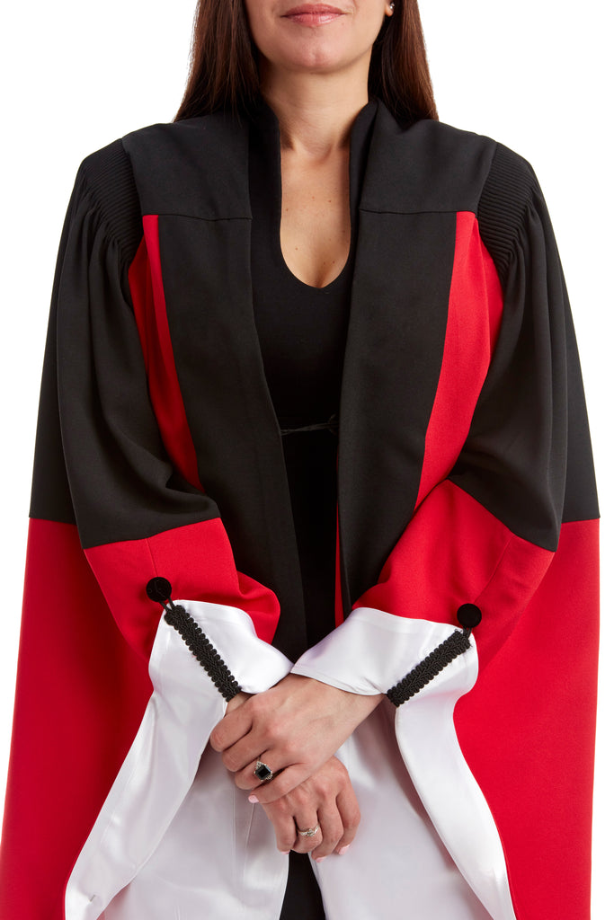 Stanford Complete Doctoral Regalia Set - Doctoral Gown, PhD Hood, and Eight-Sided Cap/Tam with Tassel - Arts/Humanities/Sociology/Mathematics (White)