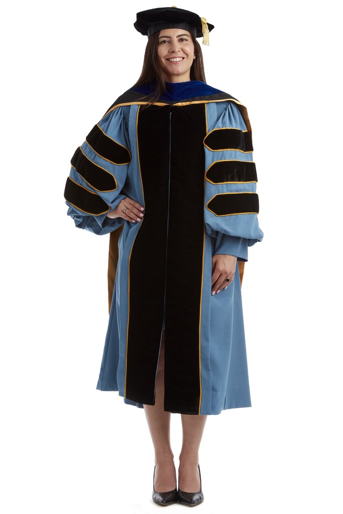 University of Michigan Doctoral Regalia Rental Keeper Set. Comes with Doctoral Gown, PhD Hood, and Tam!