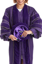 Louisiana State University 8-Sided Purple Velvet Doctoral Tam (Cap) with Adjustable velcro