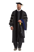 Purdue University Doctoral Regalia Rental Set. Doctoral Gown, Hood, and Cap / Tam with Tassel