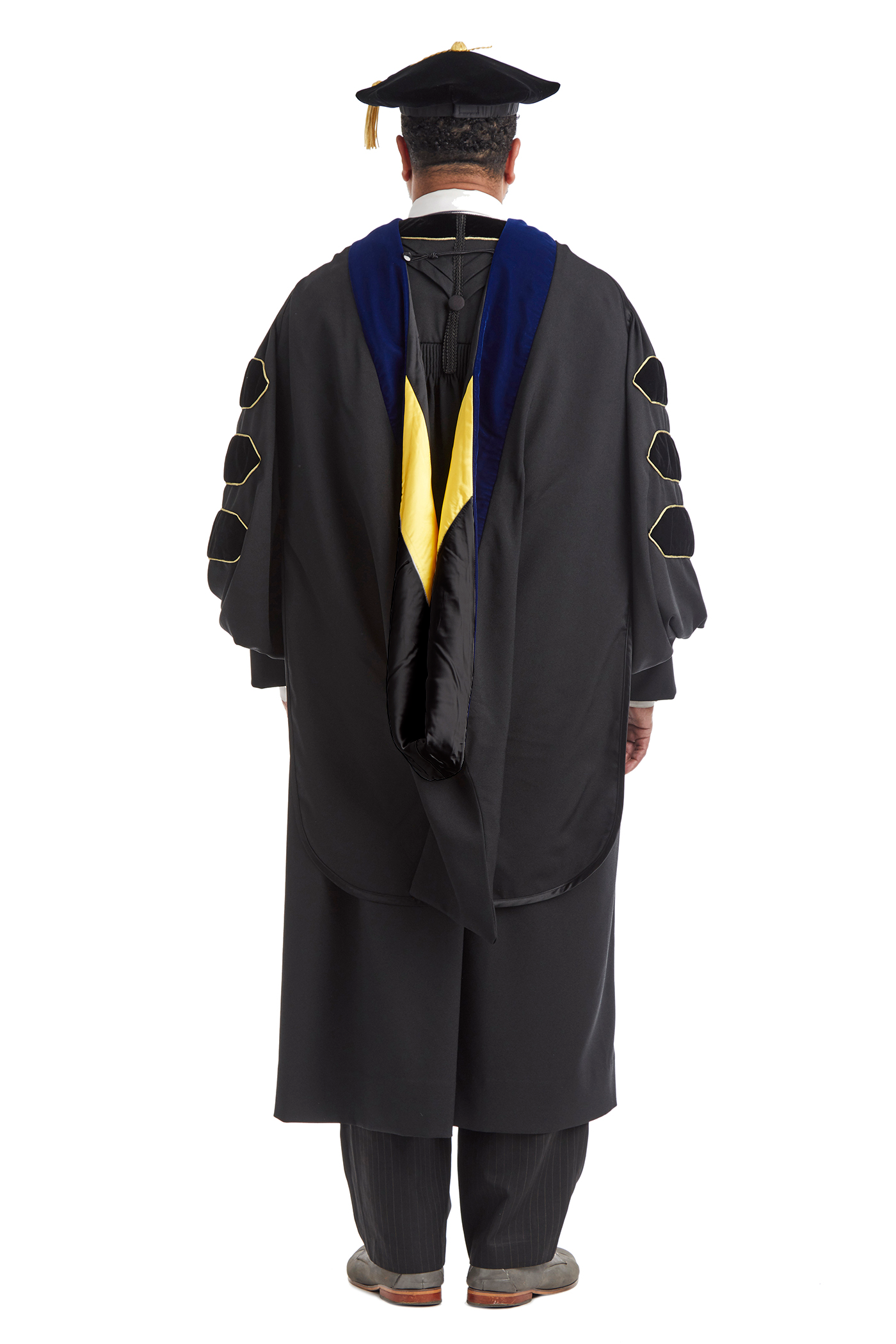 Purdue University Doctoral Regalia Rental Set. Doctoral Gown, Hood, and Cap / Tam with Tassel