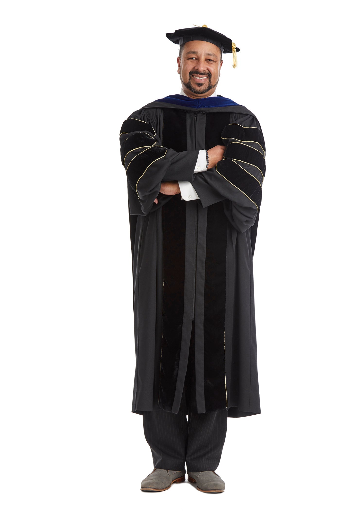 Purdue University Doctoral Regalia Rental Set. Doctoral Gown, Hood, and Cap / Tam with Tassel