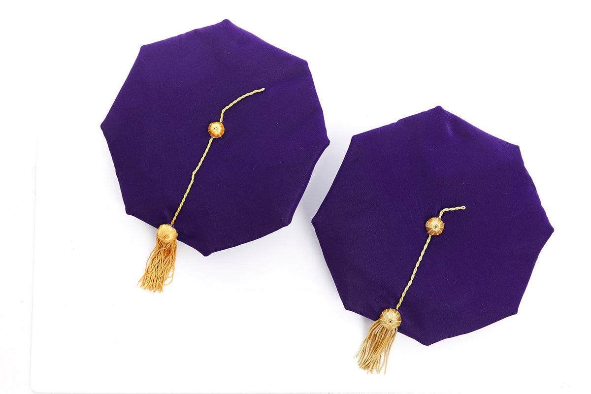 Louisiana State University 8-Sided Purple Velvet Doctoral Tam (Cap) with Choice of Tassel