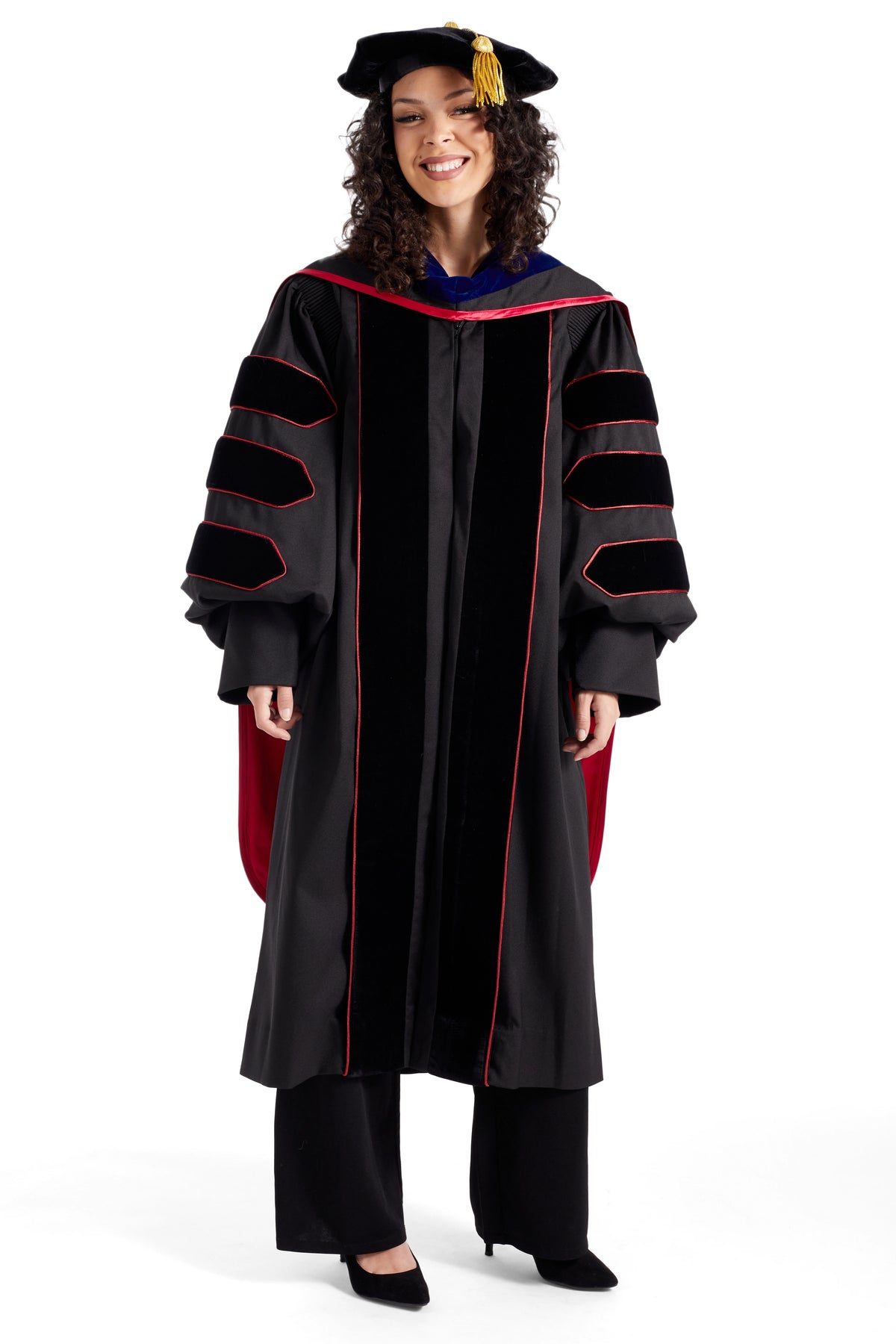 Regalia de doctorado completa para la Universidad de Illinois Urbana-Champaign