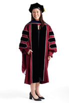 UMass Amherst Doctoral Regalia Rental Set. Doctoral Gown, Hood, and Cap / Tam with Tassel