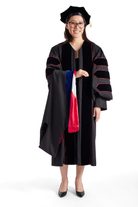 Indiana University Bloomington Doctoral Regalia Rental Set. Doctoral Gown, Hood, and Cap / Tam with Tassel