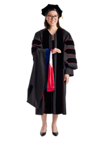 Lamar University Doctoral Regalia Rental Set. Doctoral Gown, Hood, and Cap / Tam with Tassel