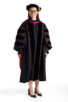 The University of Alabama Doctoral Regalia Rental Set. Doctoral Gown, Hood, and Cap / Tam with Tassel