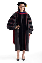 Indiana University Bloomington Doctoral Regalia Rental Set. Doctoral Gown, Hood, and Cap / Tam with Tassel