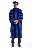 University of Illinois Urbana-Champaign PhD Regalia Set. Doctoral Gown, Hood, and Eight Sided Doctoral Tam with Tassel