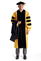 Johns Hopkins University Doctoral Regalia Rental Set. Doctoral Gown, Hood, and Cap / Tam with Tassel