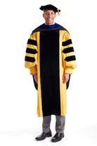 Johns Hopkins University Doctoral Regalia Rental Set. Doctoral Gown, Hood, and Cap / Tam with Tassel