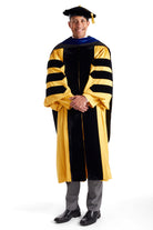 Johns Hopkins University Doctoral Regalia Rental Set. Doctoral Gown, Hood, and Cap / Tam with Tassel