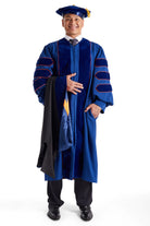 University of Illinois Urbana-Champaign Doctoral Regalia Rental Set. Doctoral Gown, Hood, and Cap / Tam with Tassel