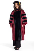 UMass Amherst PhD Regalia Set. Doctoral Gown, Hood, and Eight Sided Doctoral Tam with Tassel