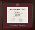 CAPGOWN | Arizona State University Cherry Wood Diploma Frame for Bachelor's and Master's graduates. Designed and made in USA.