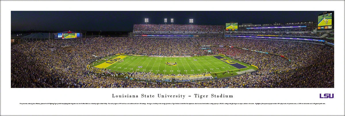 Louisiana State University — LSU Tigers Football — Unframed - 40" x 13 1/2"