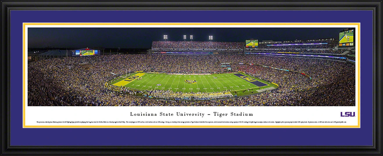 Louisiana State University — LSU Tigers Football — Deluxe Frame - 44" X 18"