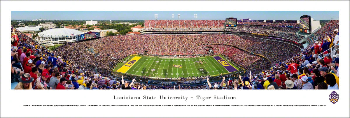 Louisiana State University — LSU Tigers Football - 125th Anniversary — Unframed - 40" x 13 1/2"