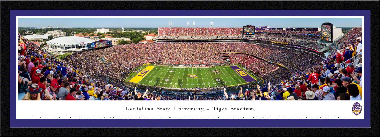 Louisiana State University — LSU Tigers Football - 125th Anniversary — Select Frame - 41 1/2" x 15"