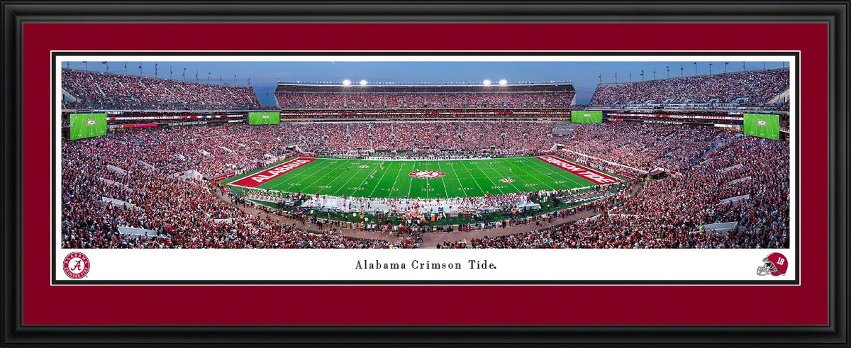 University of Alabama — Alabama Football, Night Game — Deluxe Frame - 44" X 18"