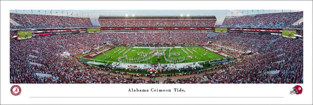 University of Alabama — Alabama Football, Marching Band Logo — Unframed - 40" x 13 1/2"