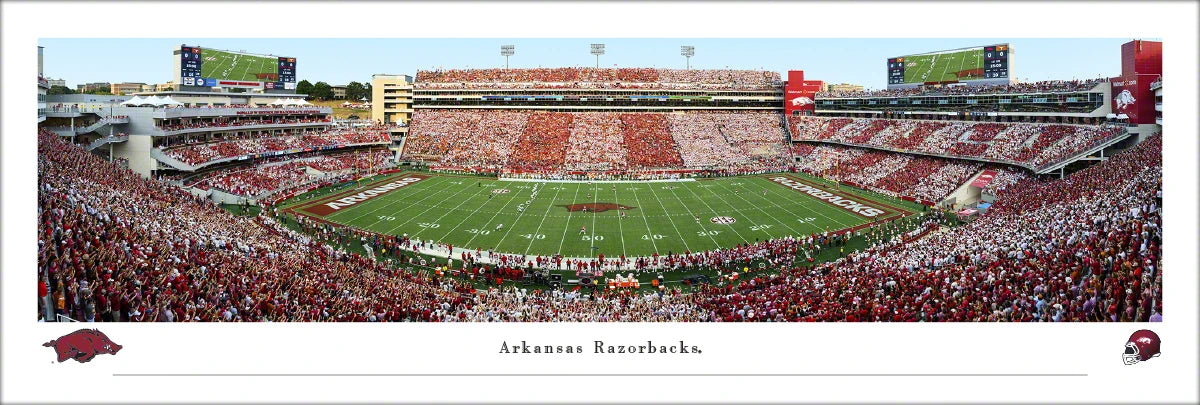 University of Arkansas — Arkansas Razorbacks Football — Unframed - 40" x 13 1/2"