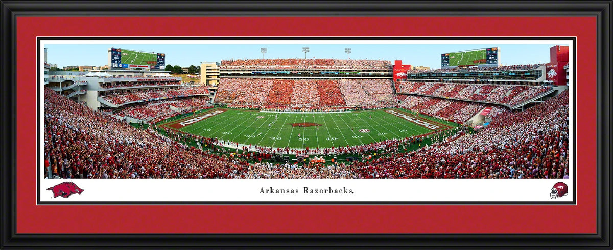 University of Arkansas — Arkansas Razorbacks Football — Deluxe Frame - 44" X 18"