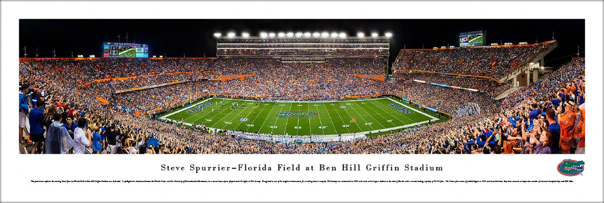 University of Florida - Gators Football 50 Yard Line Panoramic Print