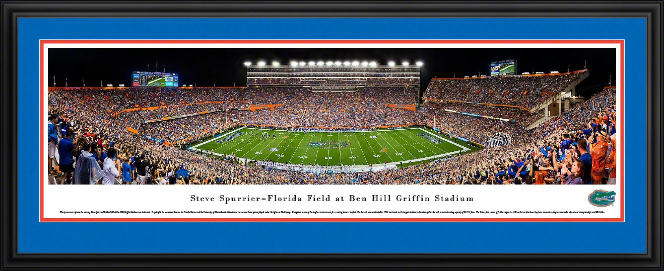 University of Florida — Florida Gators Football - 50 Yard Line — Deluxe Frame - 44" X 18"