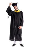 CAPGOWN | UC San Francisco Master's Regalia Set, include master's gown with pockets, mortarboard cap, degree hood, and tassel with year charm.