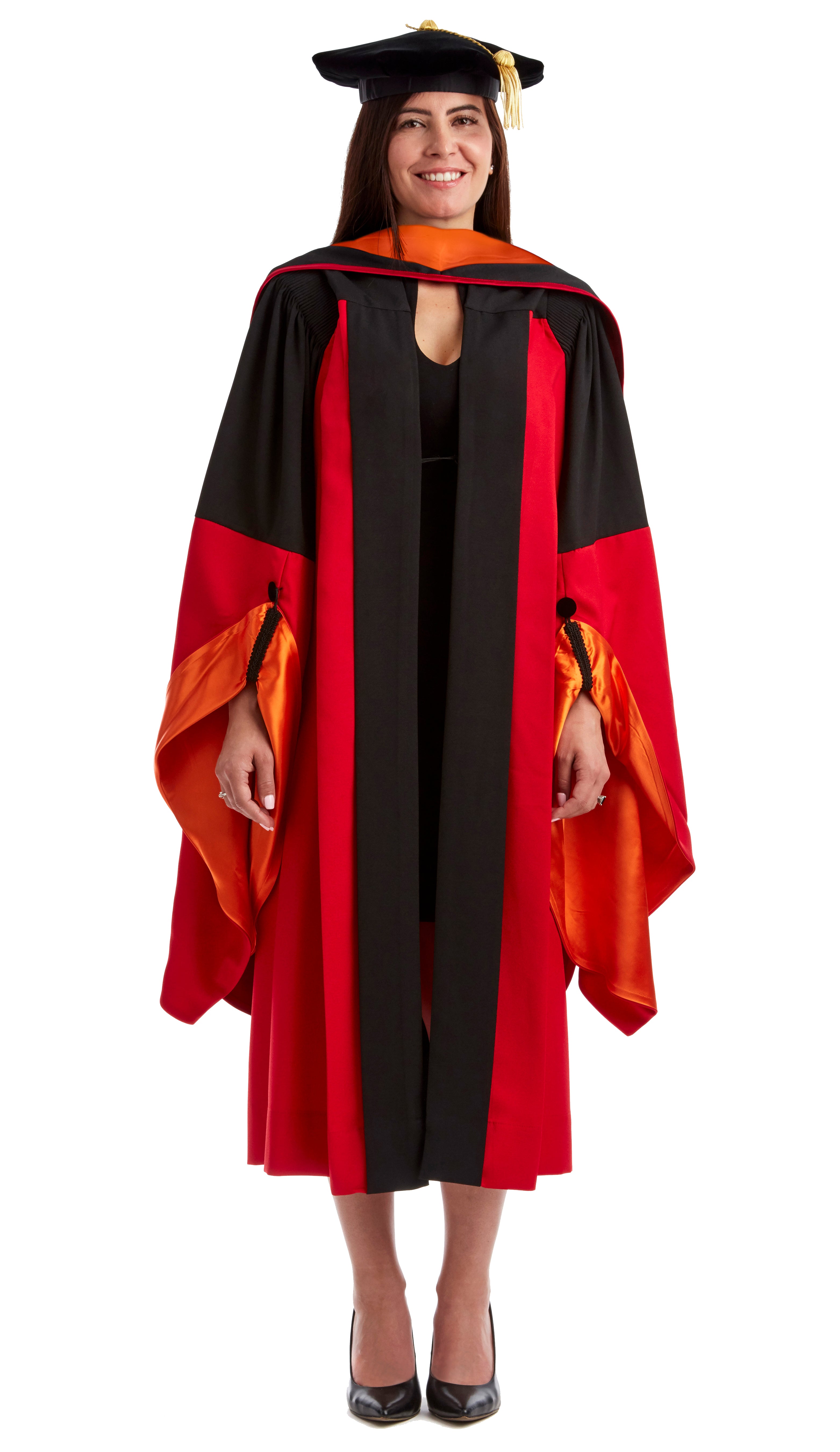 Stanford Complete Doctoral Regalia Set - Engineering Gown, Hood, and Eight-Sided Cap/Tam with Tassel