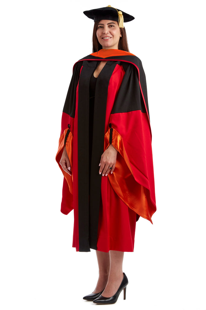 Stanford Complete Doctoral Regalia Set - Engineering Gown, Hood, and Eight-Sided Cap/Tam with Tassel