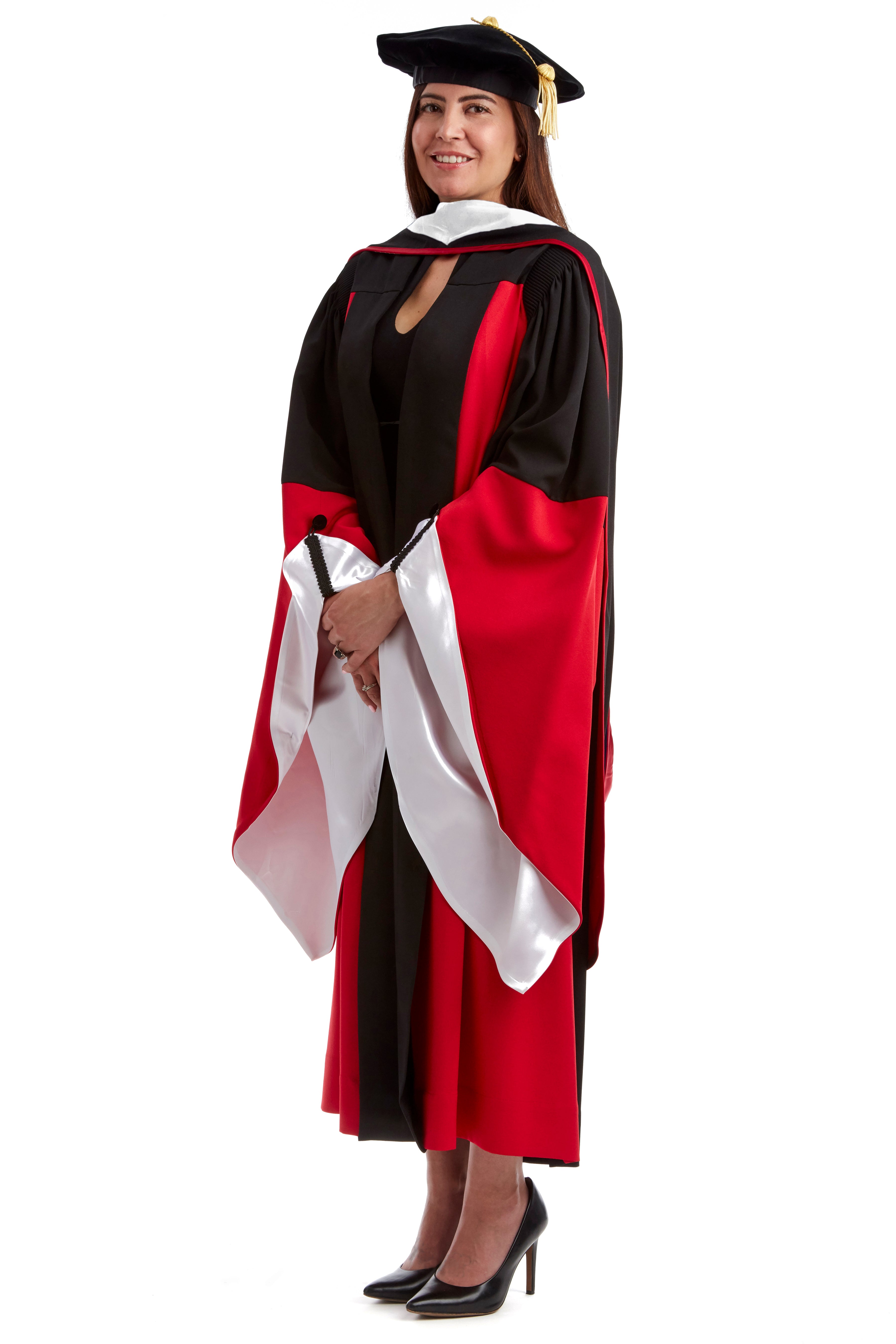 Stanford Complete Doctoral Regalia Set - Art/Humanities/MathDoctoral Gown, Hood, and Eight-Sided Cap/Tam with Tassel