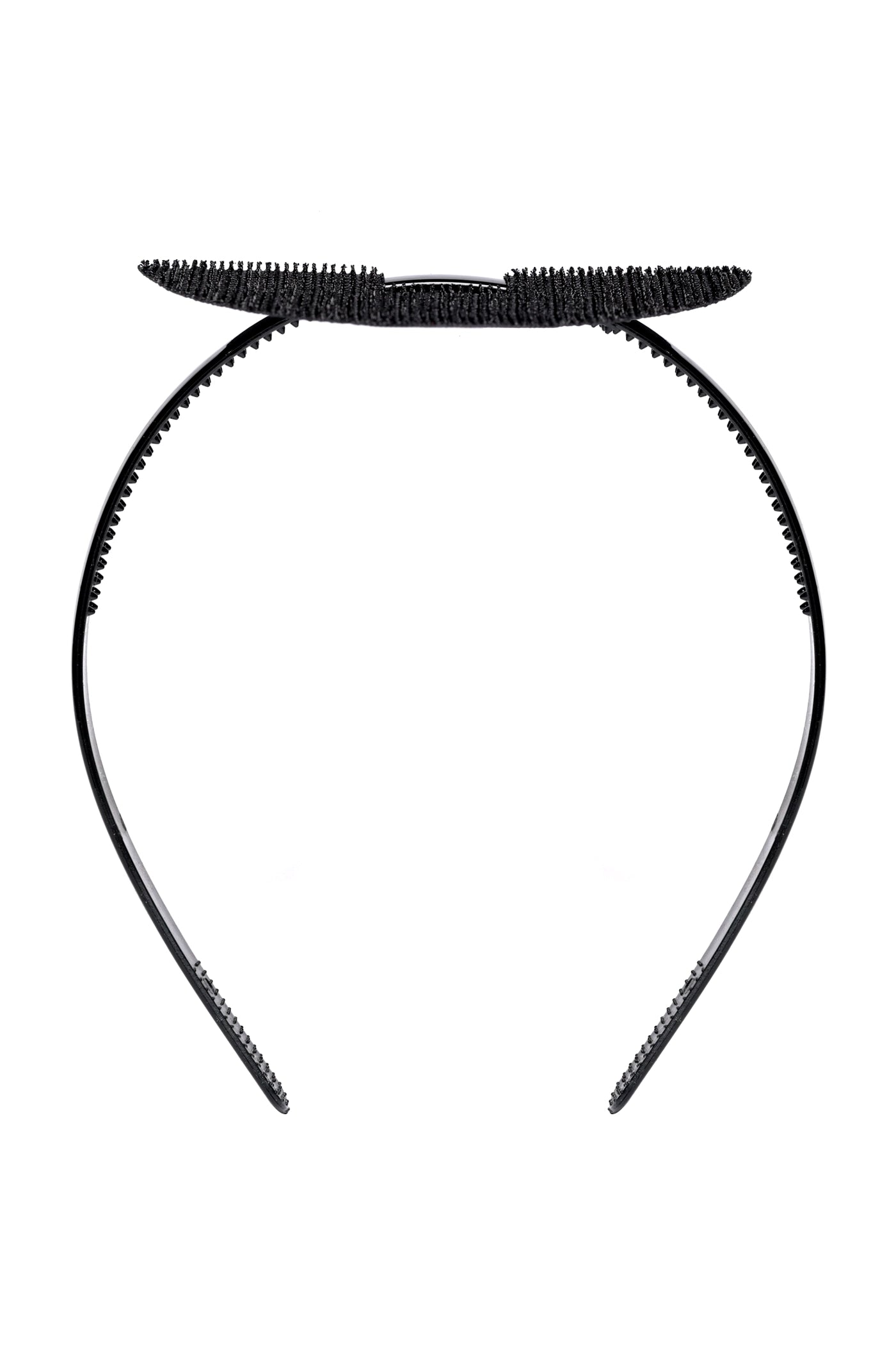 Black CAPGOWN CapStay headband against a white background