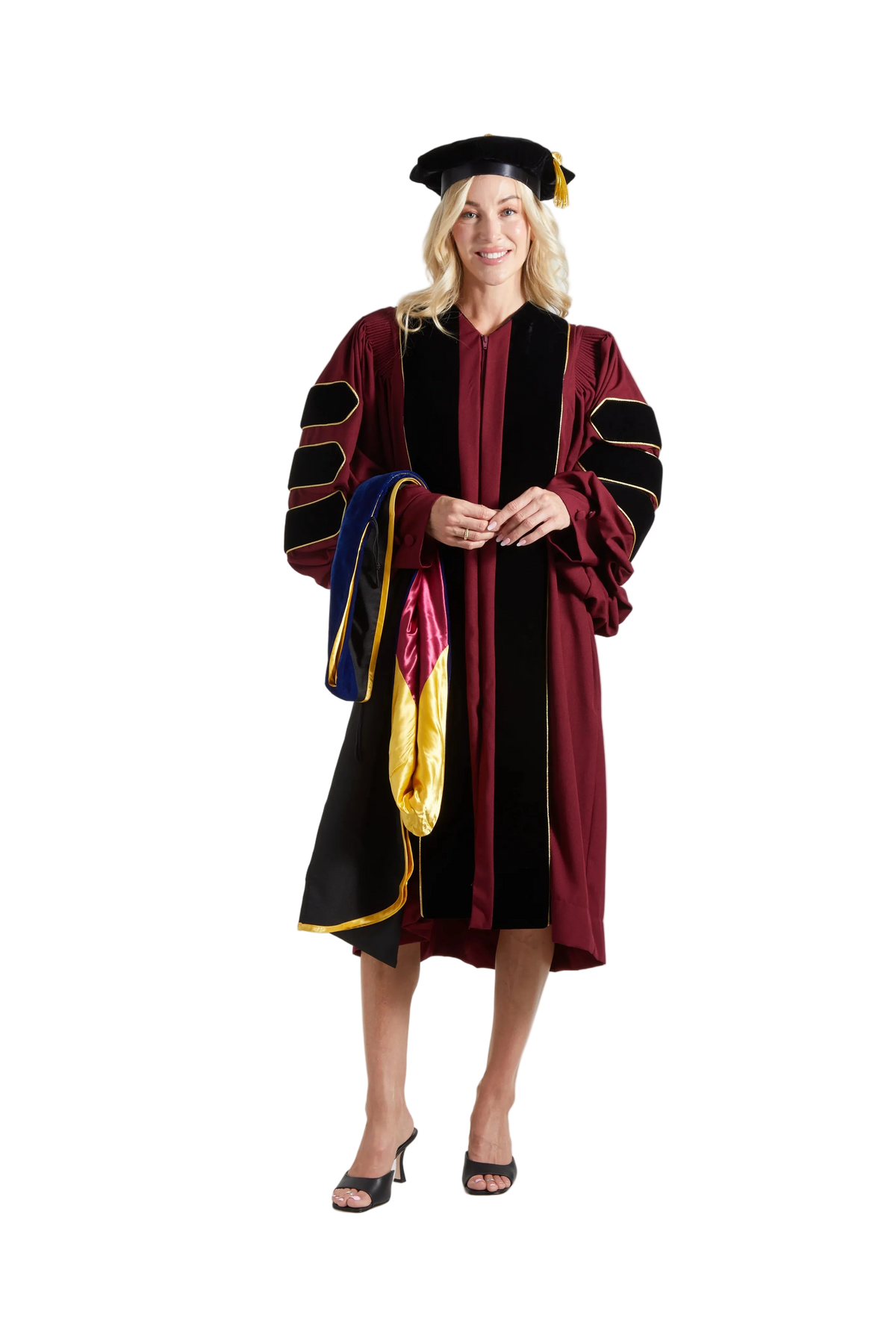 Regalia de doctorado completa para la Universidad de Minnesota