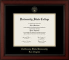 CAPGOWN | Cal State LA Medallion Diploma Frame for Bachelor, Master, and Doctoral Graduates. Designed and made in USA.