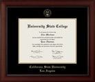 CAPGOWN | Cal State LA Cherry Wood Diploma Frame for Bachelor, Master, and Doctoral Graduates. Designed and made in USA.