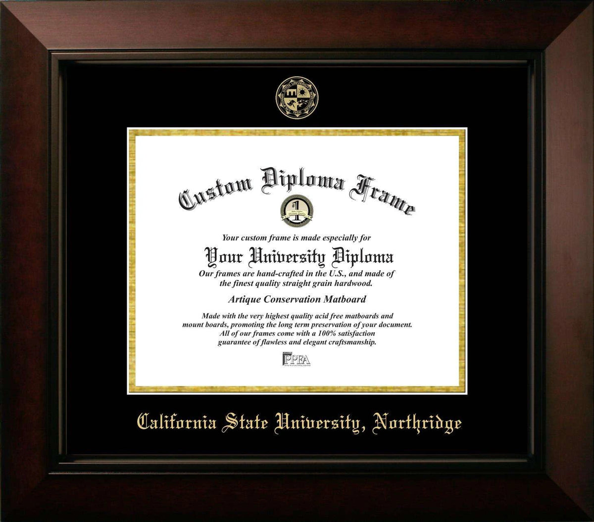 CAPGOWN | Cal State Northridge Legacy Diploma Frame. Designed and made in USA.