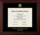 CAPGOWN | Cal State Northridge Cherry Wood Diploma Frame for Bachelor, Master, and Doctoral Graduates. Designed and made in USA.