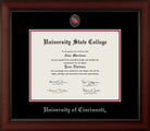 CAPGOWN | University of Cincinnati Medallion Diploma Frame for Bachelor, Master, and Doctoral Graduates. Designed and made in USA.